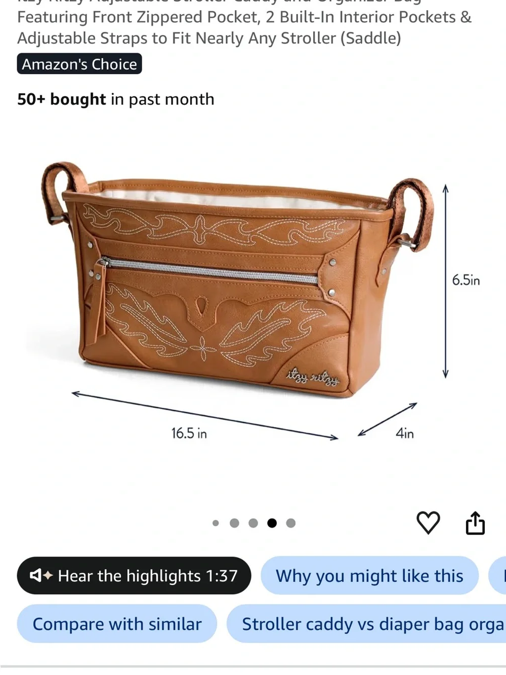 Itzy Ritzy Tan Embroidered Wristlet Clutch